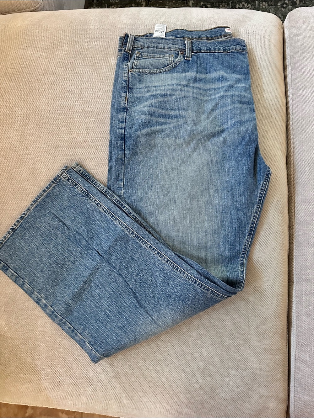 Signature by Levi Strauss Medium Blue Denim Jeans with Leather Patch